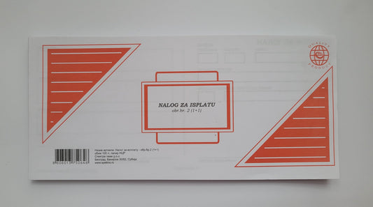 Nalog za isplatu - Obrazac br.2 (1+1)